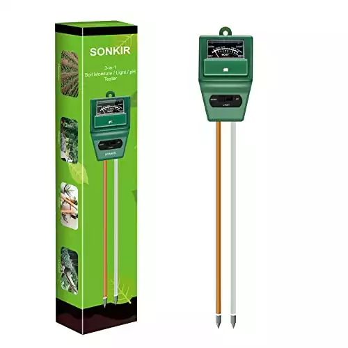 SONKIR Soil pH Meter, 3-in-1 Soil Moisture/Light/pH Tester