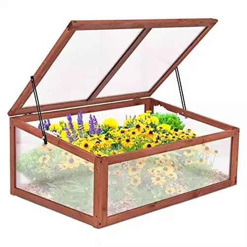 Giantex Portable Wooden Green House Cold Frame