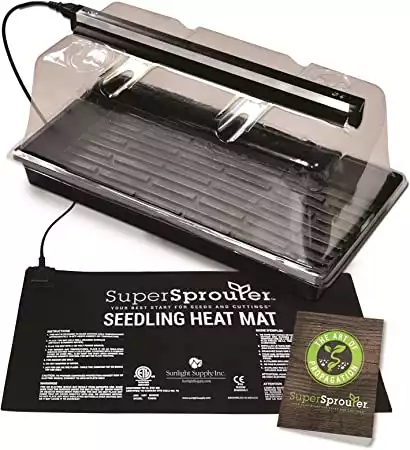Super Sprouter Premium Propagation Kit with Heat Mat, Tray, 7" Dome & T5 Light