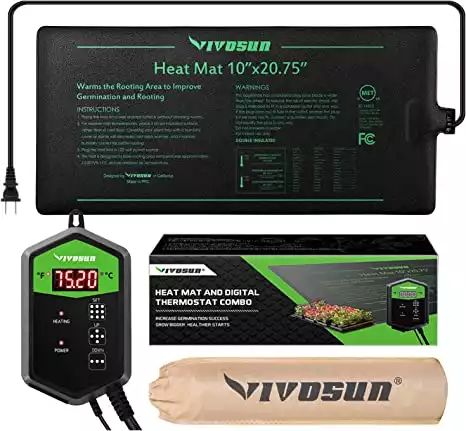 VIVOSUN 10" x 20.75" Seedling Heat Mat & Digital Thermostat