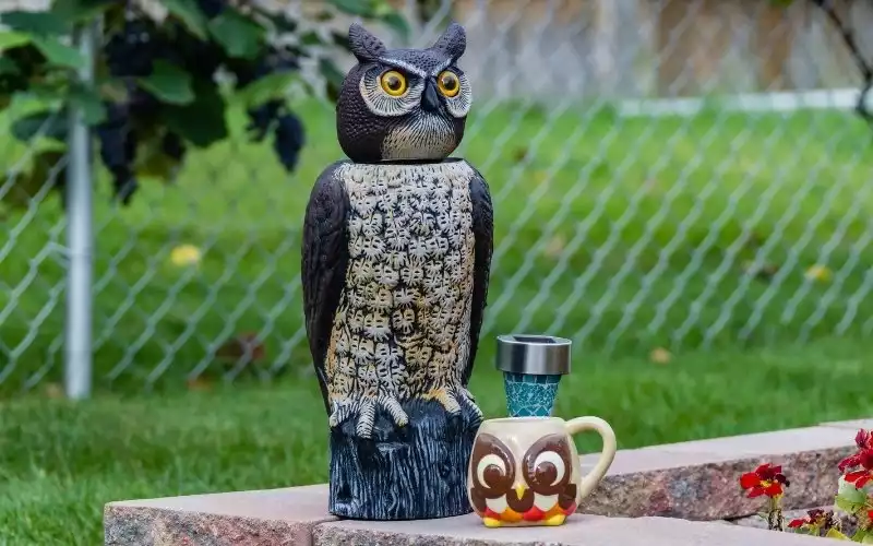 Plastic Owl Scarecrow Sculpture